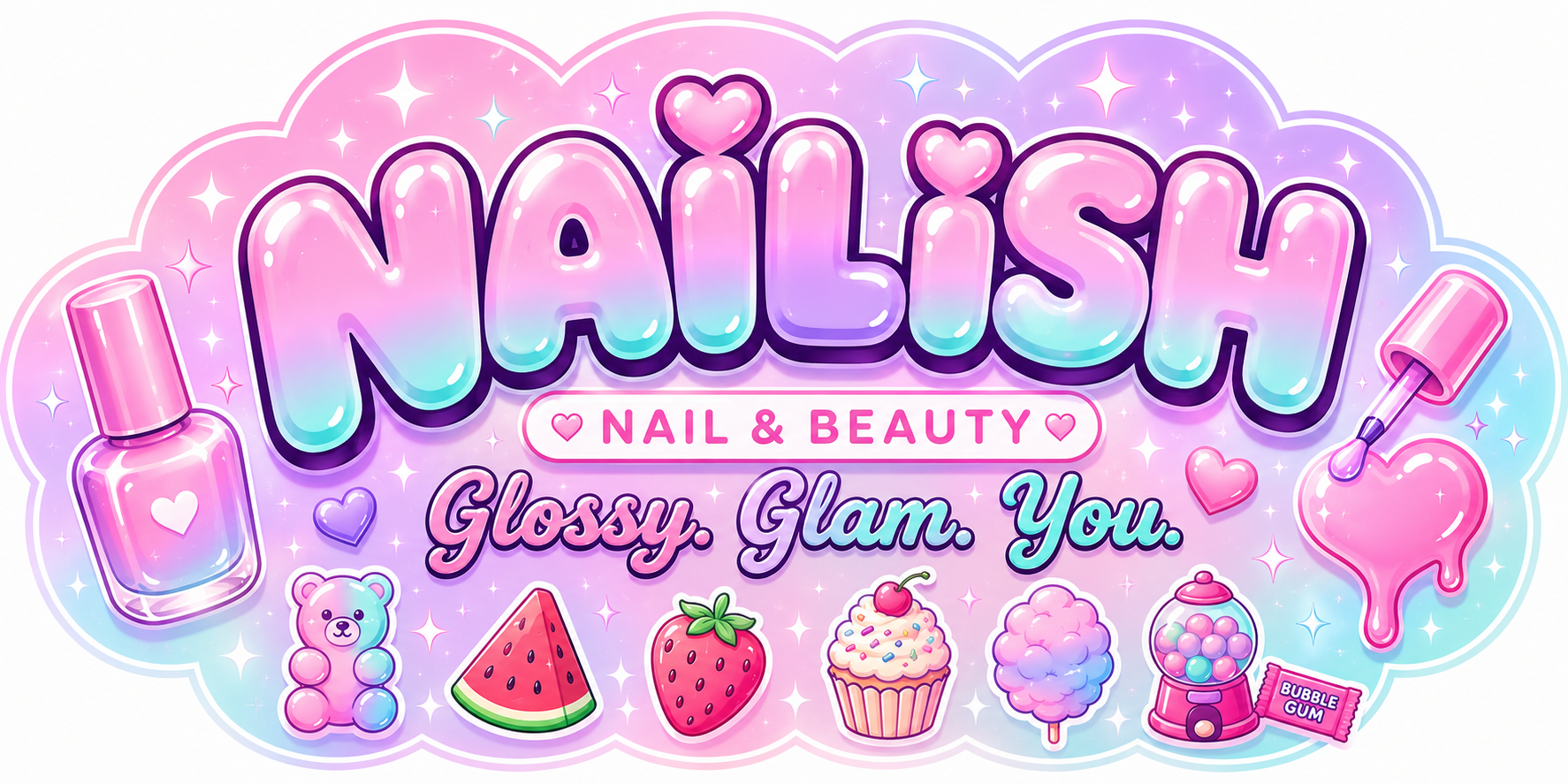 NaiLish nail and beauty glossy glam you artwork
